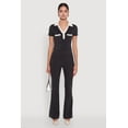 thumbnail image 3 of Women's Brushed Knit Contrast Trim Cropped Polo Shirt, 3 of 5