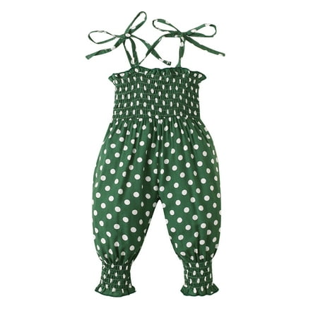 

Qufokar Baby Clothes 0-3 Months 18 Month Girl Romper Girls Sleeveless Romper Dot Printed Suspenders Jumpsuit Clothes