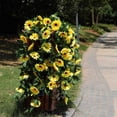 thumbnail image 3 of 2Pcs Sunflower Garland Vine Fake Silk Sun Flowers Hanging Vines for Balcony Garden Wedding Decoration, 3 of 8