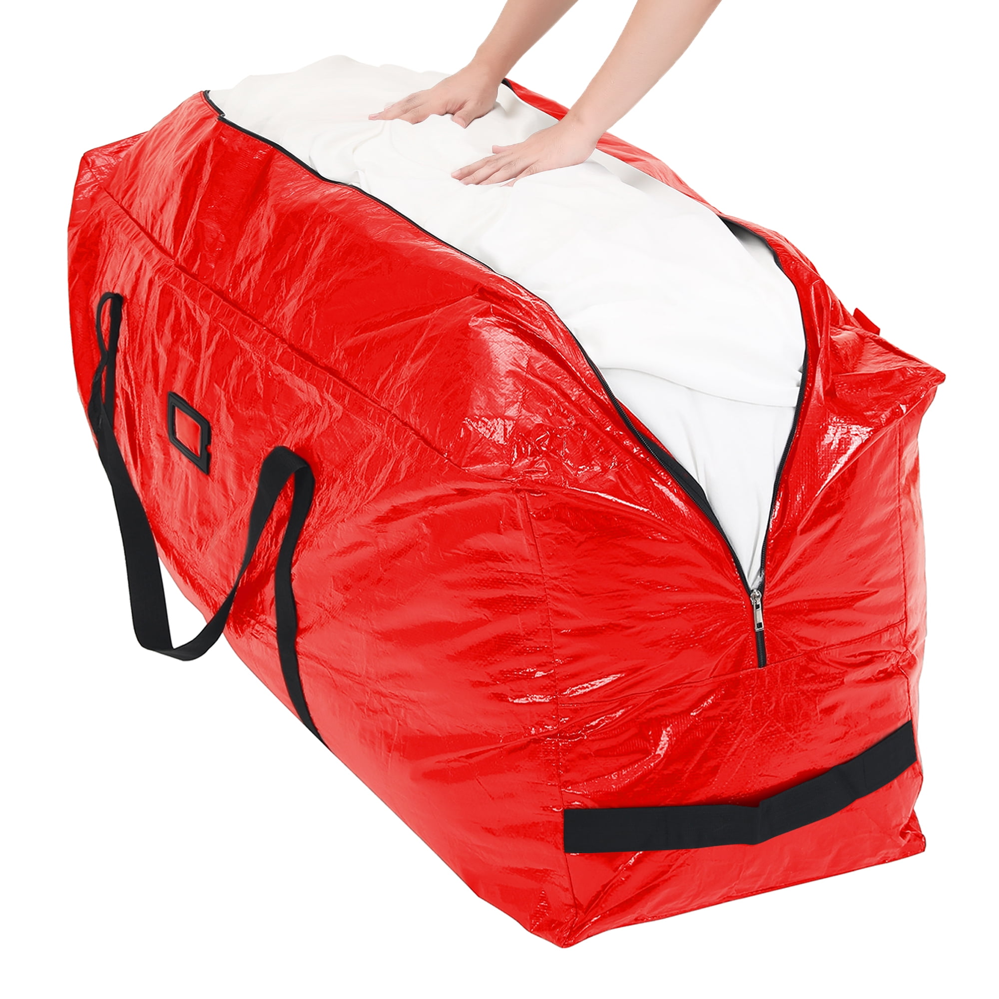 Unique Bargains 1 Pack Foldable Large Storage Bags with Handles Red 60*20*30in