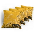 thumbnail image 5 of Ambesonne Orange Throw Pillow Cover 4 Pack, Pumpkins Bats Halloween, 16", Orange and Black, 5 of 7
