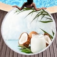thumbnail image 3 of Toalla de playa redonda con diseño de frutas y coco para adultos, toalla de playa de microfibra de secado rápido, toallas de piscina súper absorbentes, manta de playa sin arena, 3 of 5