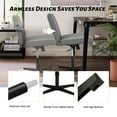 thumbnail image 4 of CL.HPAHKL Criss Cross Chair, Height Adjustable Comfy Computer Task Seating Modern Makeup Vanity Chair with Back No Wheels Armless Fabric Wide Desk Chair for Bedroom, Home Office (1, Grey), 4 of 8