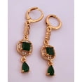 thumbnail image 5 of Emerald & Topaz Gold Dangle Earrings, 5 of 6