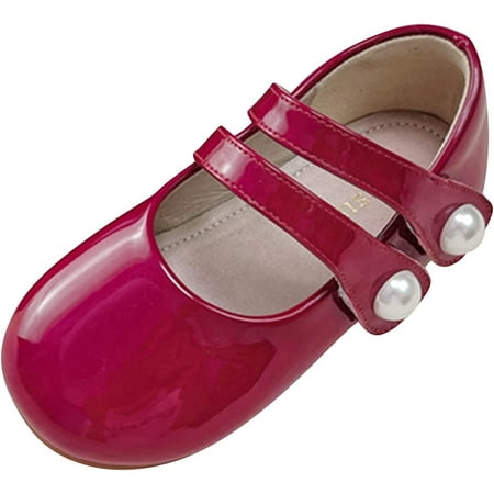 

Children Pearl Leather Shoes Spring Dress Single Shoes with Soft Soles Black Small Outdoor Princess Party Shoes