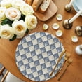thumbnail image 2 of Round Placemats Abstract Retro Floral 15 inch Set of 2 Table Mats for Dining Table Geometric Modern Blue Heat Resistant Non-Slip Kitchen & Home Decorative Place Mat Set, 2 of 8