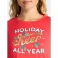 thumbnail image 3 of Jaclyn Women's and Women's Plus Holiday Graphic Sleep Tee and Jogger Pants Pajama Set, 2-Piece, Sizes XS-3X, 3 of 4
