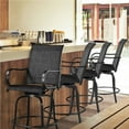 thumbnail image 5 of Yaheetech 2pcs Outdoor Swivel Bar Stools with Armrests and Footrest, Black, 5 of 7