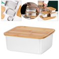 thumbnail image 4 of Mantequera con tapa Recipiente extra gran tapa de bambú para microondas Recipiente de almacenamiento de de limpiar para refrig 2900ml Soledad Recipiente de limpieza, 4 of 10