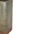 thumbnail image 4 of Textured Ceramic Planter In Square Shape, Large, Slate Gray and Brown, 4 of 6