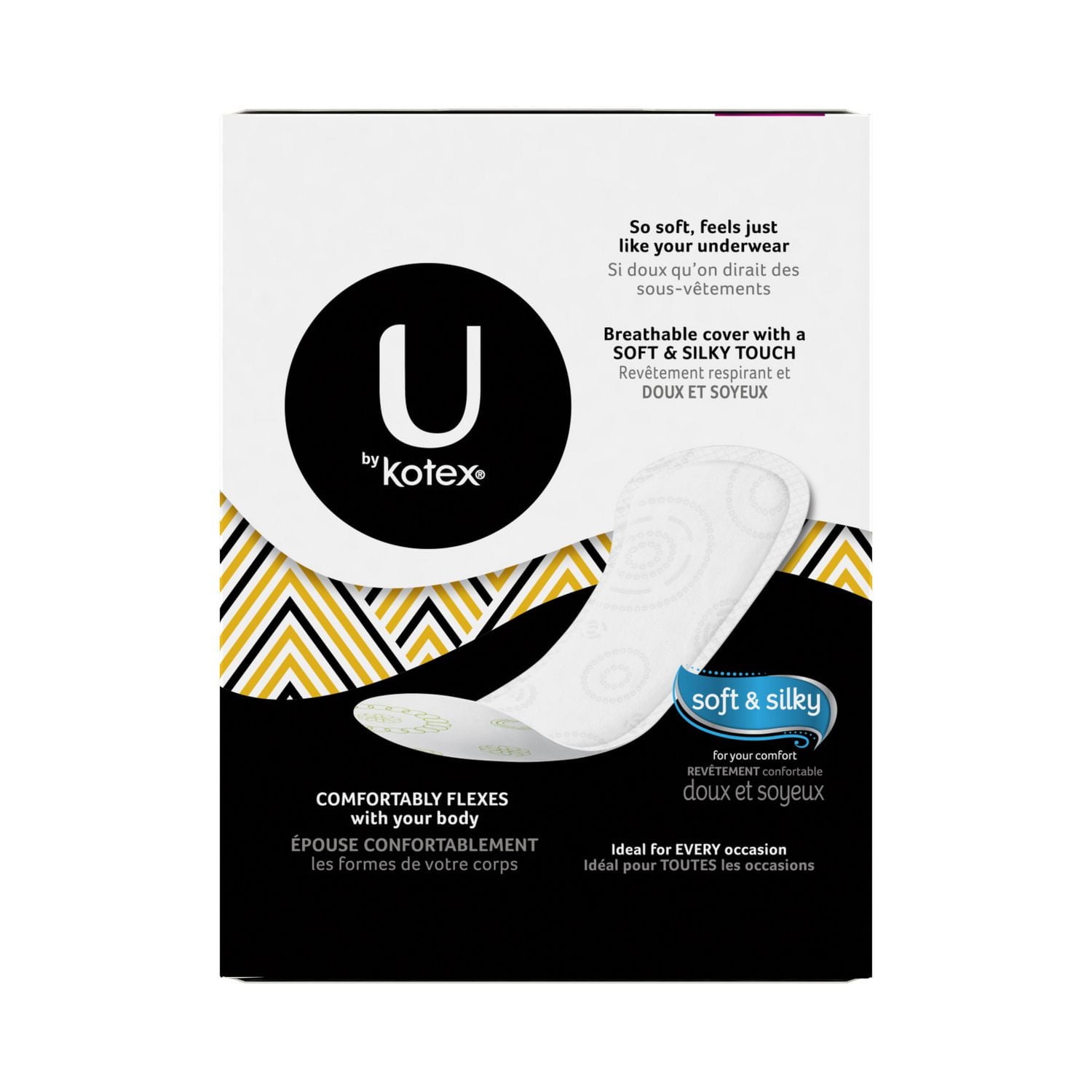 Protège-dessous U by Kotex Lightdays, protection accrue, non parfumés