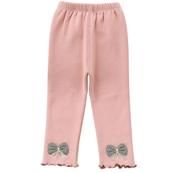 fatyb Toddler Baby Girls Winter Fleece Lined Leggings Elastic Waist Thermal Pants Infant Warm Bottoms