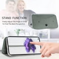 thumbnail image 4 of Clear Case for Nothing Phone 1 with Card Holder, Fiber Pattern PU Leather Wallet Flip Shockproof Phone case Cover for Nothing Phone 1 QW Green, 4 of 18