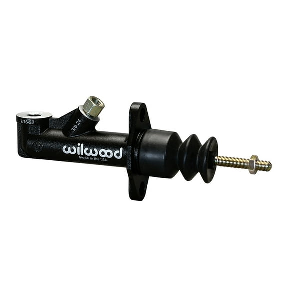 Wilwood Brakes Brake Master Cylinder 260-15089 Compact; Remote Reservoir; 5/8 Inch Bore Size; Single 3/8-24 Inch Outlet Port; E-Coated Black Aluminum