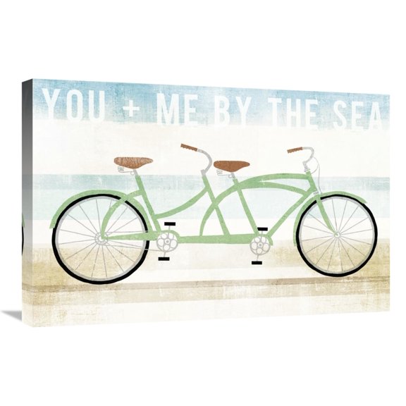 Global Gallery's 'Beach Cruiser Tandem' By Michael Mullan Stretched Canvas Wall Art