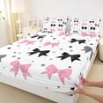 thumbnail image 5 of Erosebridal Kawaii Princess Bow Bed Sheets for Boys Girls, Cute Star Print King Sheets, 4-Piece, 5 of 6