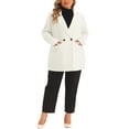 thumbnail image 3 of Agnes Orinda Women's Plus Size Blazers Lapel Button with Pockets Work Jackets Blazer 4X White, 3 of 7
