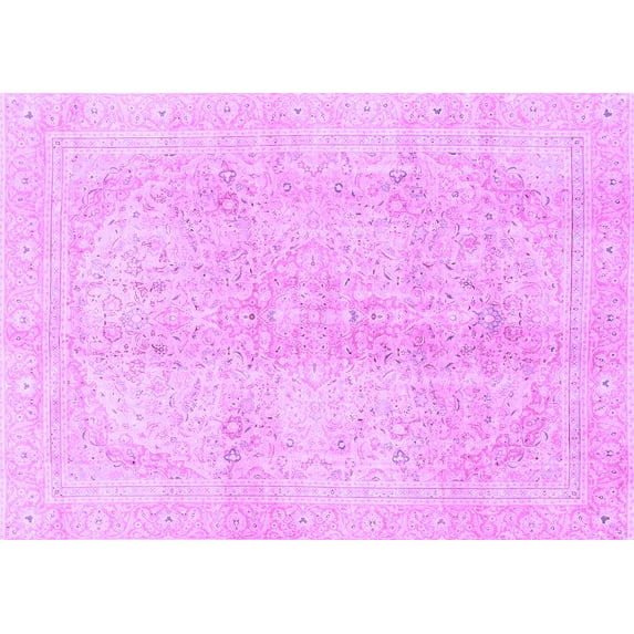 Ahgly Company Indoor Rectangle Abstract Purple Modern Area Rugs, 7' x 10'
