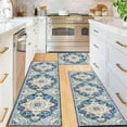 thumbnail image 4 of Kitchen Mat Sets of 3 Washable Kitchen Floor Rugs 3 Pieces Soft Entrance Runner Rugs Farmhouse Laundry Room Rug Carpet Sets for Bathroom/Living Room/Hallway(Blue), 4 of 6