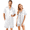 White, variant on Ekouaer Couple Matching Pajamas Sets Silk Short Sleeve Button Down Sleepwear Satin Pjs Shorts Set Soft Lounge Set