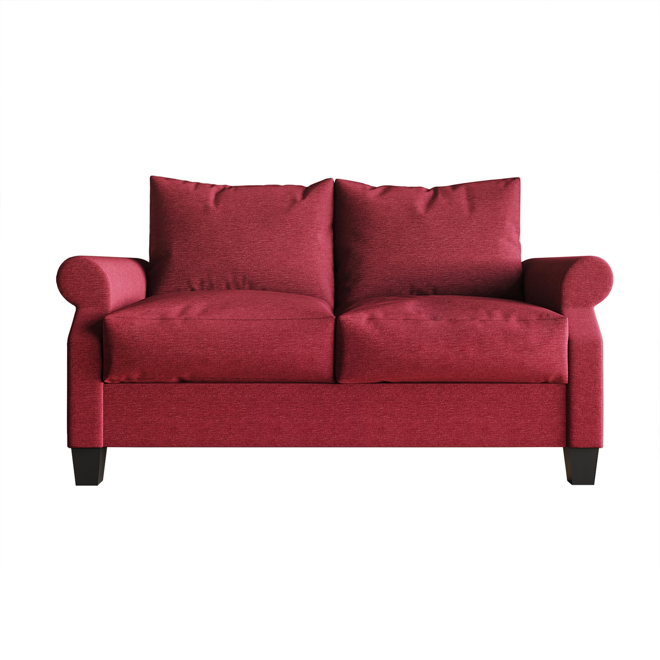 Castle Place Linen Upholstered Loveseats, Red
