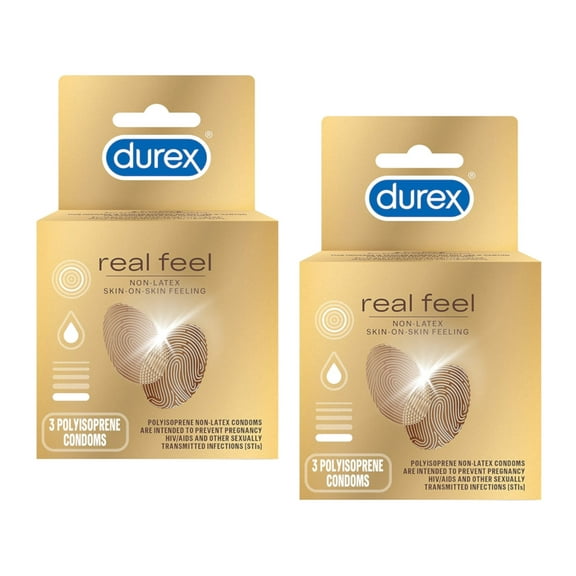 Durex Real Feel Avanti Bare Polyisoprene Non-Latex Condoms, 3 ct (Pack of 2)