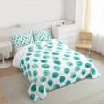thumbnail image 3 of Manfei Cute Polka Dots Full Size Comforter Sets,Geometric Circular Pattern Bedding Comforter Set,Cyan White Bedding Sets For Girls Kids,Breathable Home Decor Reversible,3pcs, 3 of 8