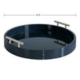 thumbnail image 5 of Kate And Laurel Lipton Modern Round Tray, 15.5 Diameter, Navy and Silver, Decorative Accent Tray for Storage and Display, 5 of 9