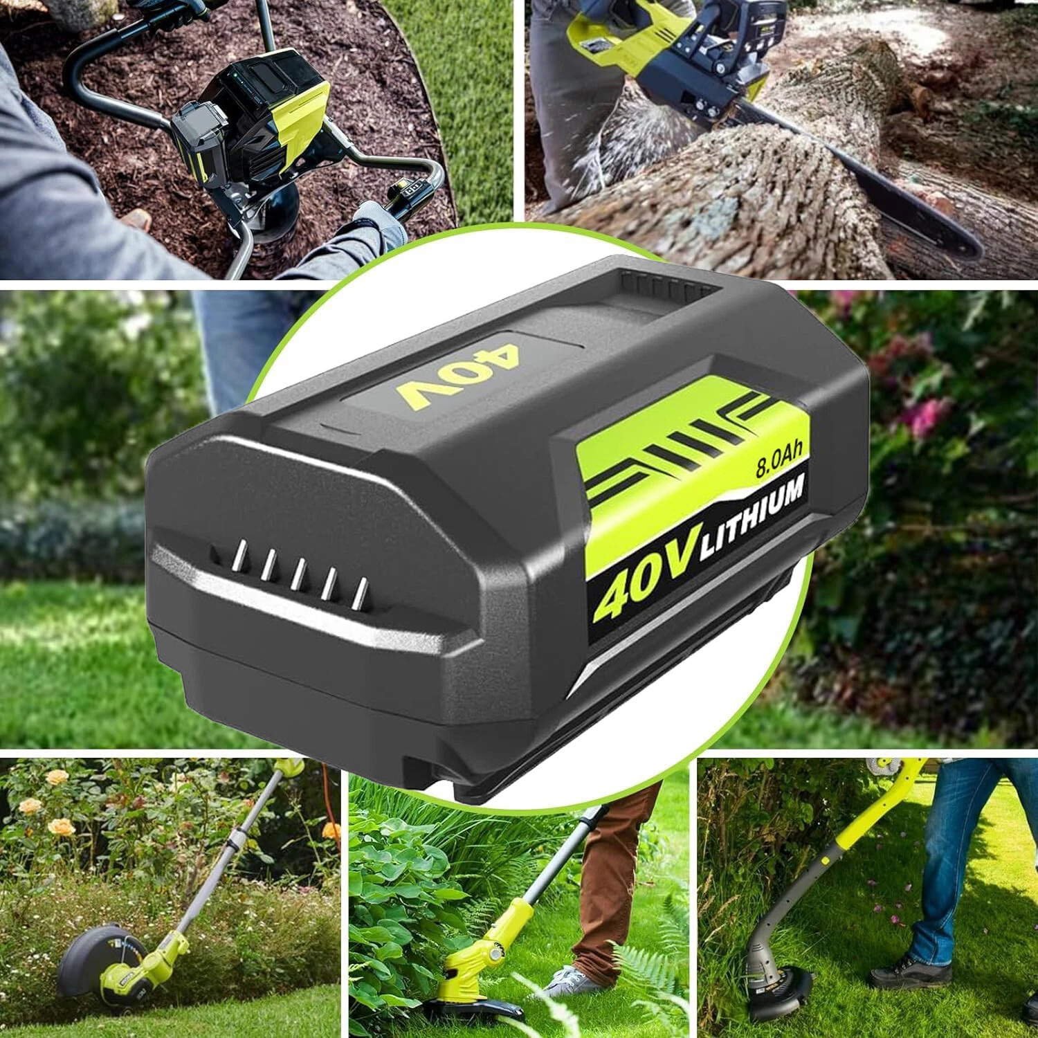 8.0Ah 40V replace Ryobi 40V battery compatible with Ryobi 40V battery OP40401 OP4060