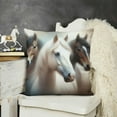 thumbnail image 2 of Square Throw Pillow Covers Running Brown White Black Horses Pillow Cases Decorative for Home Bedroom Sofa Wild Animal Creative Art Design Pillowcases Standard Size, 2 of 5