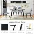 thumbnail image 4 of NORDICANA Modern Dining Table Set for 4, 47" Oblong Home Desk with MDF Tabletop,Metal Legs,Luxury Dining Chair Armless with Backrest Attractive Living Chair with Sturdy Metal Legs for Unisex, 4 of 7