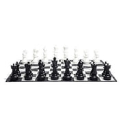 MegaChess Outdoor Chess Set Giant with 25 King Bundle, Mat & Checkers set