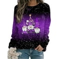 thumbnail image 1 of Innerwin Chandails en Molleton de Noël Père Noël Imprimé Dames Hauts de Noël Col Rond Pull Chaud Violet 3TG, 1 of 2