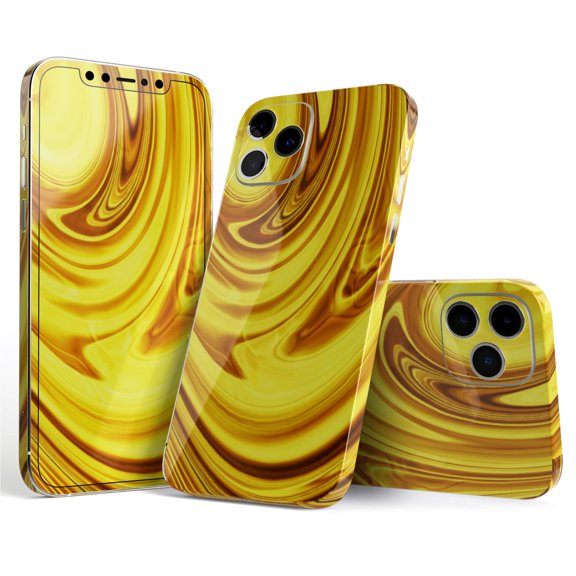 DesignSkinz Swirling Liquid Gold Full-Body Skin Decal Wrap Cover for iPhone 16