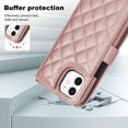 thumbnail image 6 of Allytechgroup Wallet Case for iPhone 11 with Credit Card Slot, RFID Blocking PU Leather Case with Lanyard & Shoulder Strap & Kickstand Shockproof Bumper for Women Men, Rosegold, 6 of 8