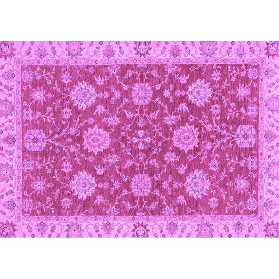 Ahgly Company Indoor Rectangle Oriental Purple Traditional Area Rugs, 4' x 6'