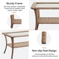 thumbnail image 4 of Unnifurnzi Outdoor Coffee Table-Patio Wicker Coffee Table with Tempered Glass Top and 2-Tier Storage Outdoor Table for Deck Porch Balcony Garden-Yellow, 4 of 6