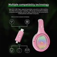 thumbnail image 2 of Wireless Bluetooth Gaming Headset with Detachable Noise Canceling Microphone for PC PS4 PS5, 2.4G Wireless RGB Light Headphones for Laptop Computer, 2 of 4