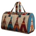 thumbnail image 4 of Dwellin Large Quilted Duffle Bag for Women Floral Print Barrel Overnight Weekender Handbag Travel Holiday Top Handle Satchel K-B 18*9*9", 4 of 7