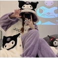 thumbnail image 2 of Fuzzy Pajama Set for Women Soft Plush Robe and Fleece Pants 2 Piece Sleepwear Loungewear Warm House Coat, 2 of 7