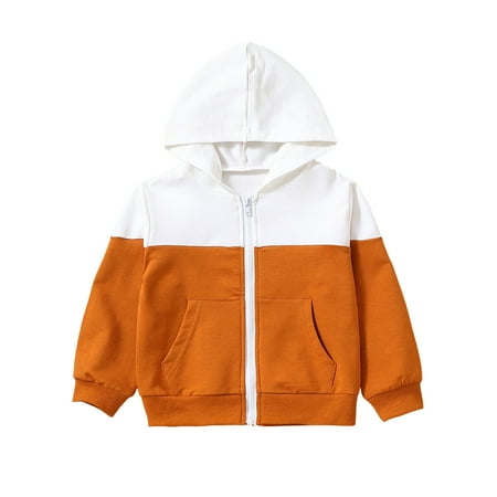 

Youmylove Kids Winter Outwear Toddler Boys Girls Long Sleeve Warm Jacket Coat Patchwork Color Hoodie