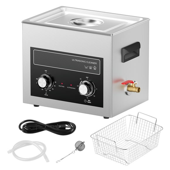 KFFKFF 10L Digital Ultrasonic Cleaning Device with Heating, Timing Functions & Basket, 240W Sonic Cleaner for Laboratory Instruments