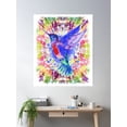 thumbnail image 2 of Hummingbird Hummingbird Hippy Colored - Watercolors Poster Wall Art, Modern Wall Decor, 24x36 UNFRAMED, 2 of 3