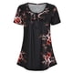 thumbnail image 5 of Sonducket Blusa Estampada Elegante Blusa Manga Corta Cuello Top Prendas para la parte del cuerpo negro S, 5 of 6