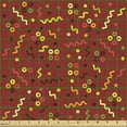 thumbnail image 2 of Ambesonne Abstract Fabric by the Yard Upholstery, Cheerful Motif Memphis Art, 1 Yard, Vermilion and Multicolor, 2 of 5