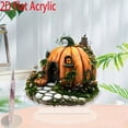 thumbnail image 5 of nvzhuang Halloween Desk Decor 2D Flat Acrylic Pumpkin House Table Sign Ornaments Party Haunted House Supplies, 5 of 7
