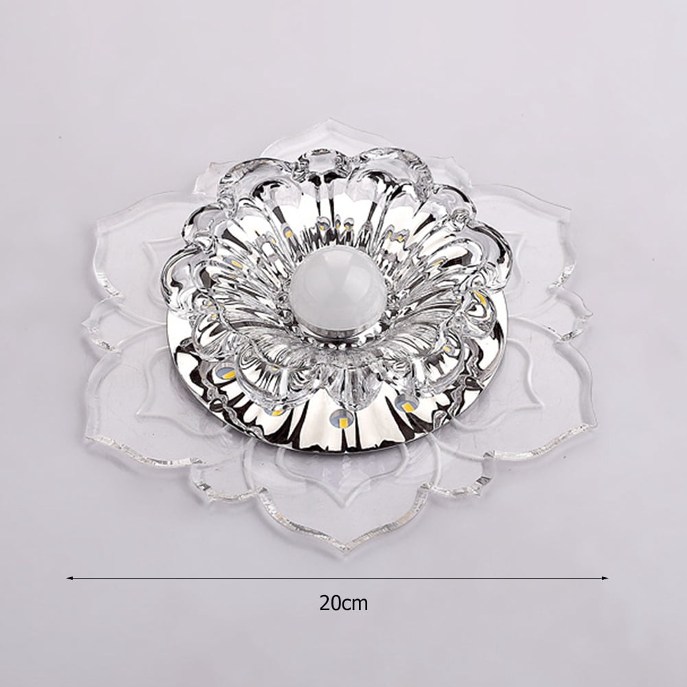 BLEEUS Modern Led Crystal Ceiling Lights Surface Mounted Porch Aisle Lamp Lighting Supplies （White）