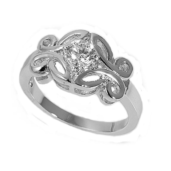 Butterfly Cubic Zirconia Ring Sterling Silver 925 Size 7