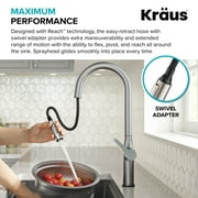 Kraus OlettoTall Modern Single-HandleTouch Kitchen Sink Faucet with Pull Down Sprayer in Spot Free Stainless Steel