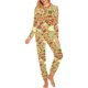 thumbnail image 1 of Conjunto de pijama con estampado integral de fondo de pizza para mujer, 1 of 4